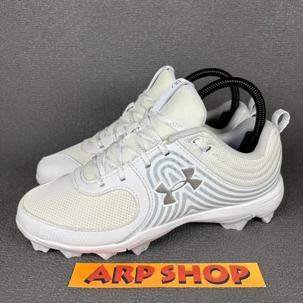 Under Armour Glyde RM 3022076-100 Size Women`s 7 White Grey Softball Cleats